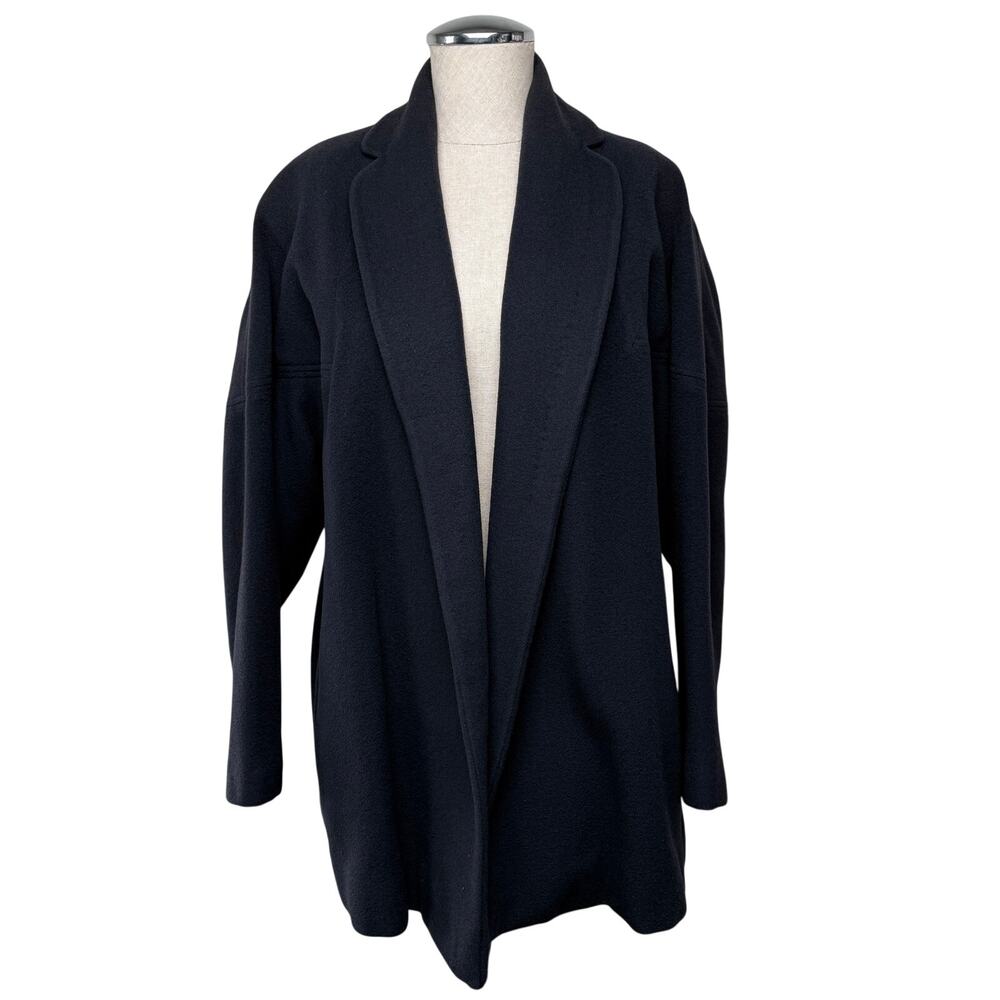 Vintage 100% Cashmere Coat Navy Einiger Purple Lining Luxury Retro 60s